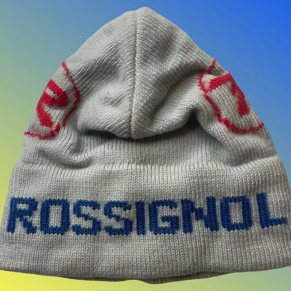 Vintage Rossignol Moriarty Peak Ski Hat Beanie Wool Stowe VT No Itch Gray